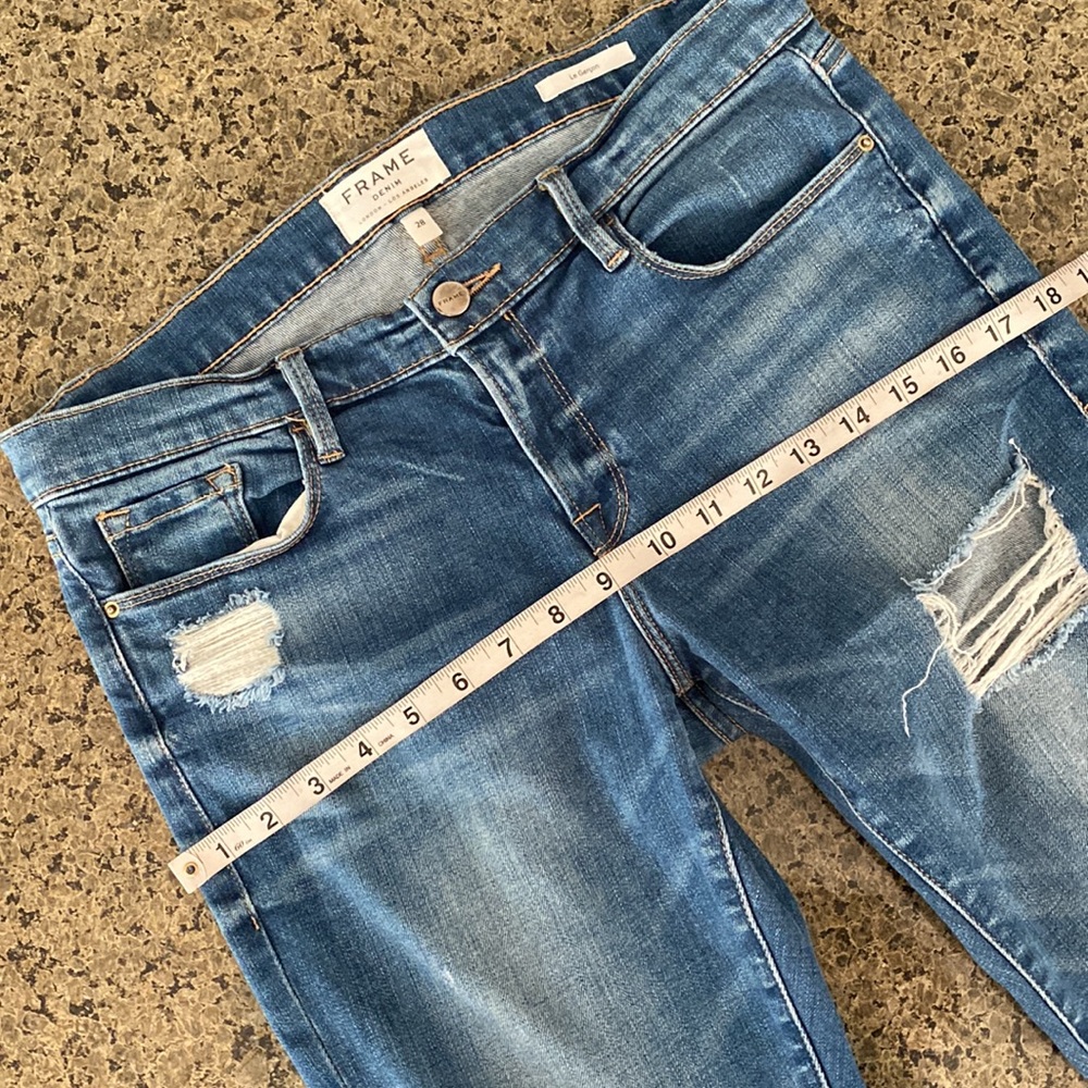 FRAME DISTRESSED MID RISE STRAIGHT - Picture 6 of 10